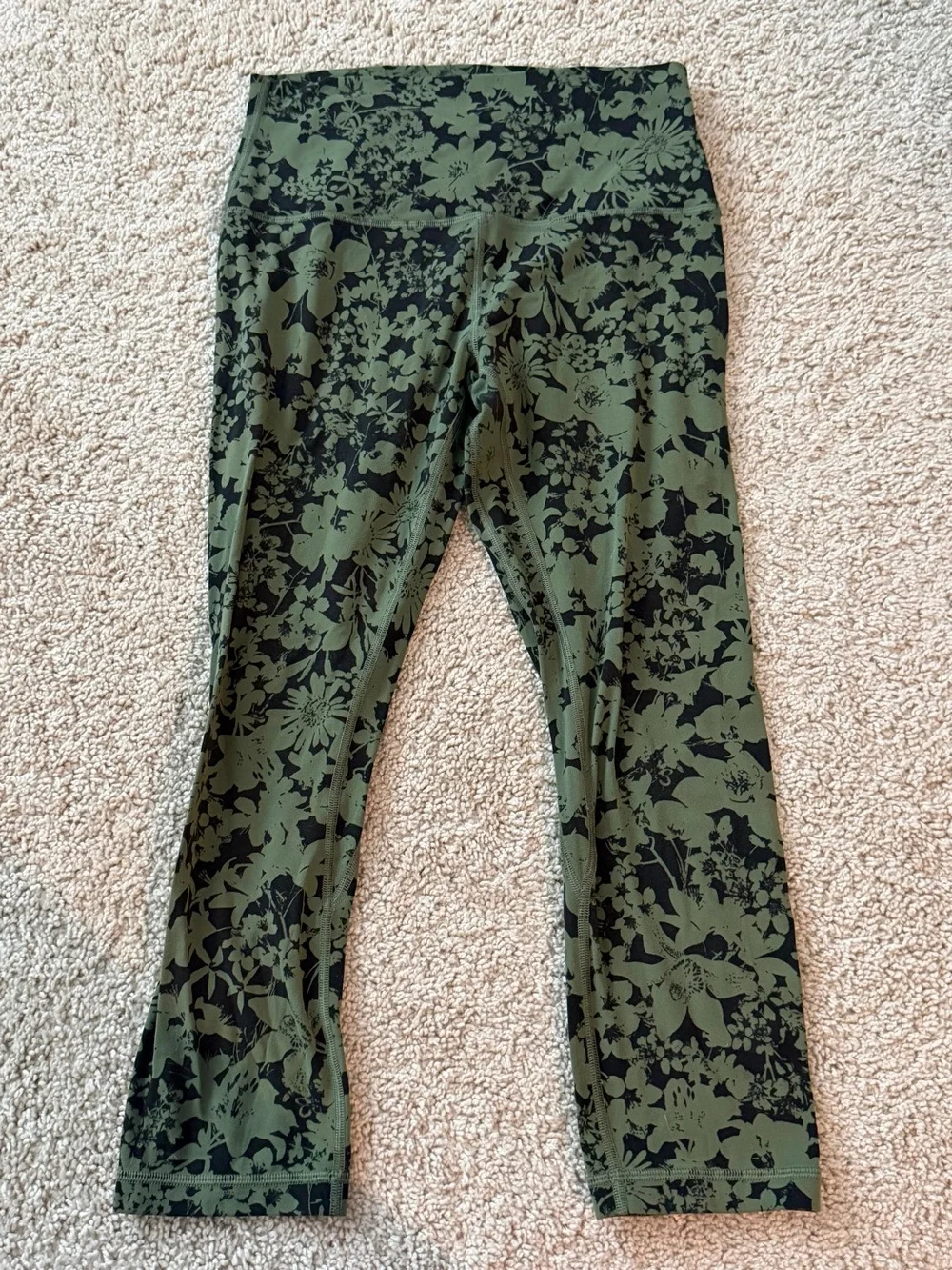 Lululemon Align Crop Barracks Green High Rise Nulu Size 6